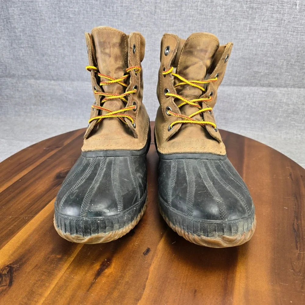 Sorel Mens Cheyanne Lace Waterproof Winter Duck Boots Brown Black NM1704-224 10